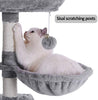 BEWISHOME Condominio de árbol de gato de varios niveles con postes de rascador de sisal, perchas, casas, hamaca y cestas, muebles de torre de gato Kitty centro de actividad Kitten Play House MMJ05 - BESTMASCOTA.COM