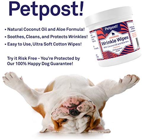 Petpost Toallitas antiarrugas Bulldog para perros – Fórmula de aceite de  coco natural limpia y alivia las arrugas y pliegues de pug – 100  almohadillas