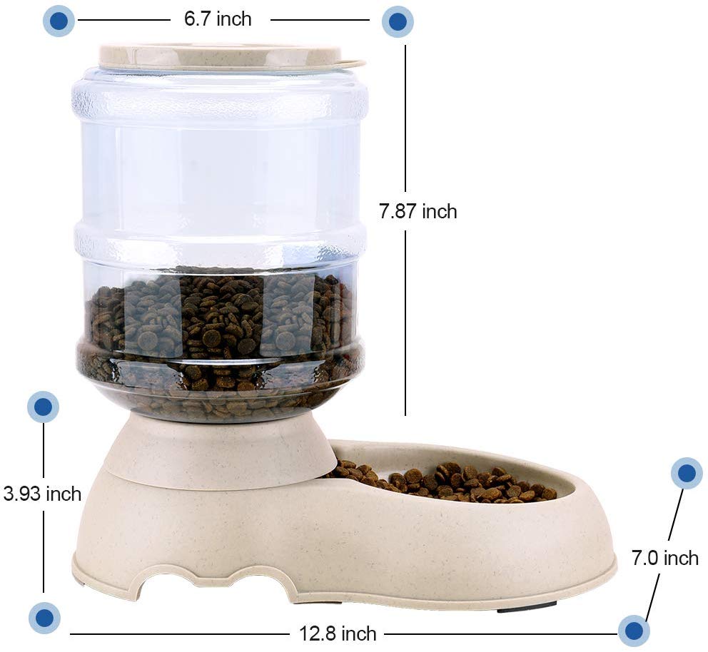 Alimentador automático para gatos y dispensador de agua en juego con  alfombrilla de comida para mascotas para perros pequeños, medianos,  cachorros, gatitos, gran capacidad, 1 galón x 2