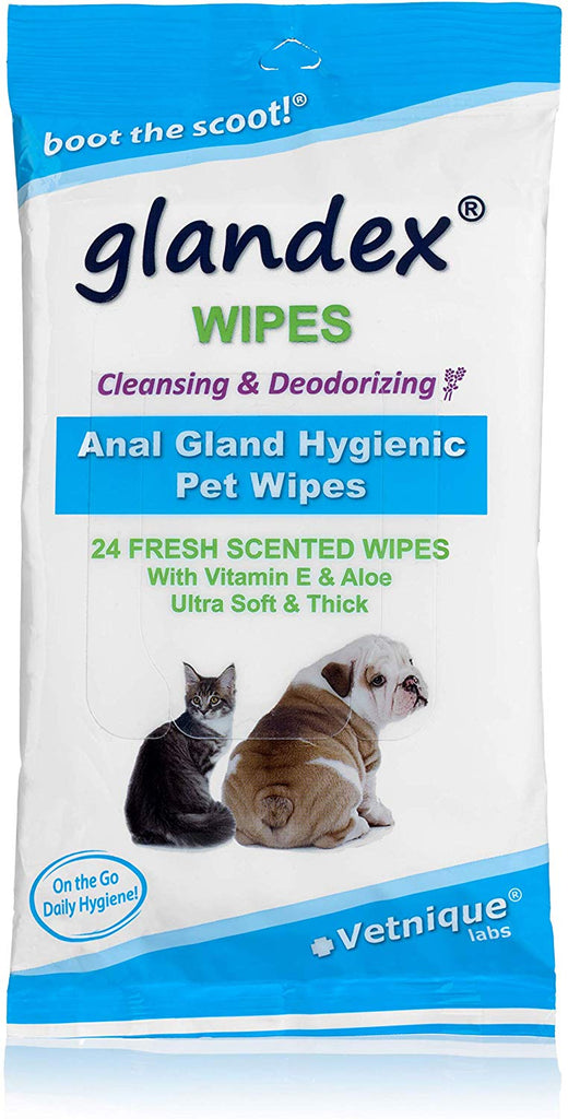 Vetnique Labs Glandex - Toallitas higiénicas para perros y gatos con  vitamina E, acondicionadores de piel y aloe (75 unidades)