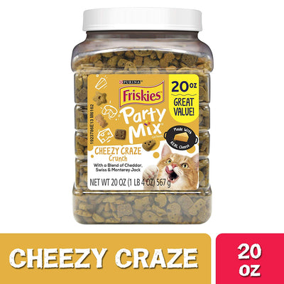 Purina Friskies hecho en Estados Unidos Cat Treats; Party Mix Cheezy Craze Crunch - BESTMASCOTA.COM