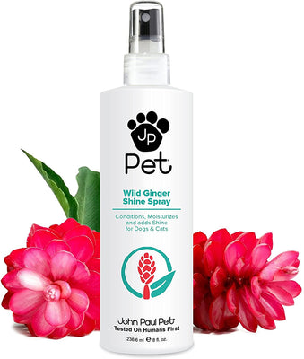 John Paul Pet Wild Ginger Shine Spray para perros y gatos, calma las condiciones hidrata y revitaliza el brillo, no en aerosol, 8 onzas - BESTMASCOTA.COM