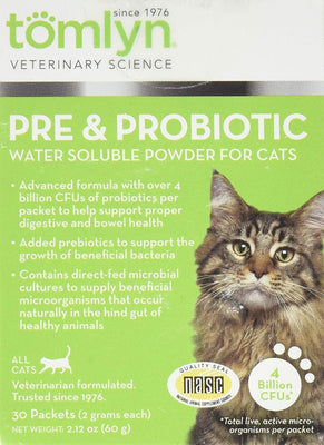 tomlyn Pre y Probiotico soluble en agua en polvo para gatos - BESTMASCOTA.COM