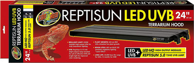Reptisun - Campana de terrario LED y T5 UV-B con iluminación de 3 módulos con una bombilla T5 de 22 pulgadas, incluye guía DBDPet Pro-Tip