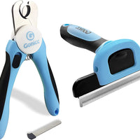 Gonicc Dog & Cat Pets Nail Clippers and Grooming Brush. Nail Clippers with Safety Guard to Avoid Over Cutting, Free Nail File. Dog Brush Effectively Reduces Shedding by Up to 95%. Professional Groomin - BESTMASCOTA.COM