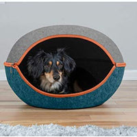 Cama para perro Furhaven, casa de fieltro para mascotas, refugio privado y taburete otomano plegable para sala de estar, para gatos y perros pequeños, disponible en varios colores y estilos - BESTMASCOTA.COM