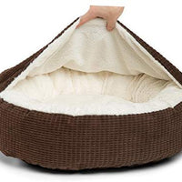 Cama acogedora Best Friends by Sheri, cama de lujo para perros y gatos con cobija, cálida y segura. Brinda apoyo para la cabeza, el cuello y las articulaciones, lavable a máquina, parte inferior resistente al agua - BESTMASCOTA.COM