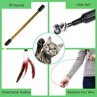 Pawaboo Juguete de plumas para gato, varita interactiva para gato, juguete de pluma voladora con varita extra larga y campana pequeña, juguete divertido para jugar para gatitos o gatos. - BESTMASCOTA.COM