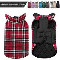 MIGOHI Dog Jackets for Winter Windproof Waterproof Reversible Dog Coat for Cold Weather British Style Plaid Warm Dog Vest for Small Medium Large Dogs - BESTMASCOTA.COM