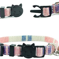 Collar de gato con capucha y pajarita, diseño a cuadros ajustable de seguridad Kitty Kitten Collares (6.8-10.8in) - BESTMASCOTA.COM