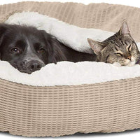 Cama acogedora Best Friends by Sheri, cama de lujo para perros y gatos con cobija, cálida y segura. Brinda apoyo para la cabeza, el cuello y las articulaciones, lavable a máquina, parte inferior resistente al agua - BESTMASCOTA.COM