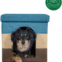 Cama para perro Furhaven, casa de fieltro para mascotas, refugio privado y taburete otomano plegable para sala de estar, para gatos y perros pequeños, disponible en varios colores y estilos - BESTMASCOTA.COM