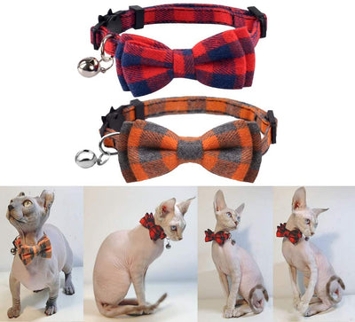 Collar de gato con lazo y campana para gato, ajustable, para mascotas y gatos. - BESTMASCOTA.COM