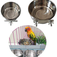 10 oz y 30 oz 2 unidades de comedero para pájaros con abrazadera, comedero para pájaros de alimentos y agua, recipiente de acero inoxidable para agua de alimentos para animales pequeños, chinchilla, hurón, cacatúa, conuro, paraket, comedero para pájaros p - BESTMASCOTA.COM