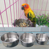 10 oz y 30 oz 2 unidades de comedero para pájaros con abrazadera, comedero para pájaros de alimentos y agua, recipiente de acero inoxidable para agua de alimentos para animales pequeños, chinchilla, hurón, cacatúa, conuro, paraket, comedero para pájaros p - BESTMASCOTA.COM