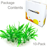 10 unidades) Acuario Artificial Plantas, pequeño tamaño 4 inch Altura aproximada Comsun Fish Tank Decoración Home Decoración de plástico verde - BESTMASCOTA.COM