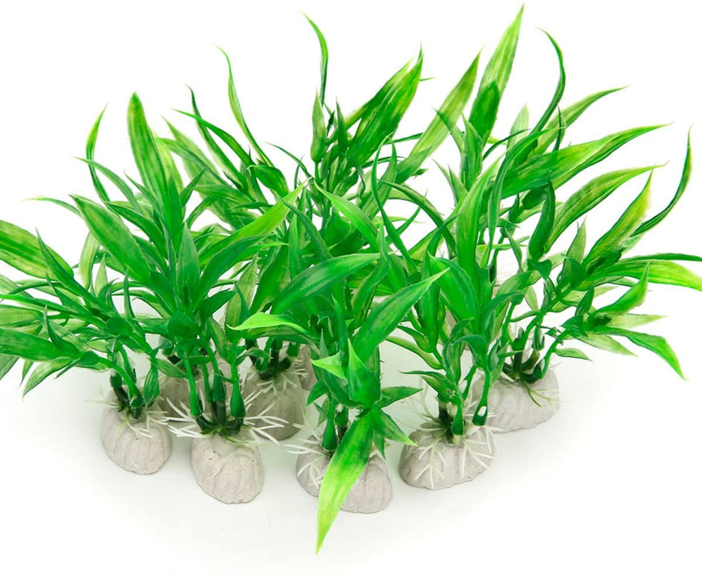 10 unidades) Acuario Artificial Plantas, pequeño tamaño 4 inch Altura aproximada Comsun Fish Tank Decoración Home Decoración de plástico verde - BESTMASCOTA.COM