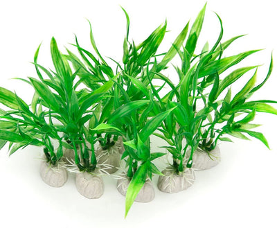 10 unidades) Acuario Artificial Plantas, pequeño tamaño 4 inch Altura aproximada Comsun Fish Tank Decoración Home Decoración de plástico verde - BESTMASCOTA.COM
