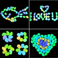 100 pcs nuevo colorido brilla en la oscuridad guijarros piedras rocas para tanque de peces acuario jardín pasarela - BESTMASCOTA.COM