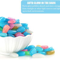 100 pcs nuevo colorido brilla en la oscuridad guijarros piedras rocas para tanque de peces acuario jardín pasarela - BESTMASCOTA.COM