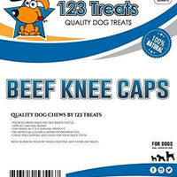 123 Treats – Rodilleras de hueso para perro, 100% natural y de larga duración, para masticar carne de vacuno para perros, alimento de césped, carne de vacuno salada para mascotas, tamaños variados, ideal para perros pequeños y grandes - BESTMASCOTA.COM