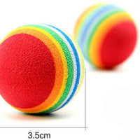 12pcs Esponja Ball Cat Toy suave espuma de arco iris Play bolas interactivo Gatitos Pet juguetes - BESTMASCOTA.COM