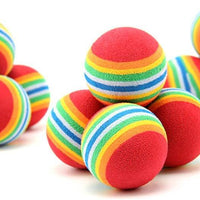 12pcs Esponja Ball Cat Toy suave espuma de arco iris Play bolas interactivo Gatitos Pet juguetes - BESTMASCOTA.COM