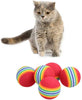 12pcs Esponja Ball Cat Toy suave espuma de arco iris Play bolas interactivo Gatitos Pet juguetes - BESTMASCOTA.COM