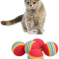 12pcs Esponja Ball Cat Toy suave espuma de arco iris Play bolas interactivo Gatitos Pet juguetes - BESTMASCOTA.COM