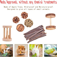 13 Pack Hamster Chew Toys, Natural Wooden Pine Guinea Pigs Rats Chinchillas Toys Accessories Suitable for Rabbits Gerbils Small Pets Accessories Chewing and Playing Exercise Teeth Care Molar Toy - BESTMASCOTA.COM