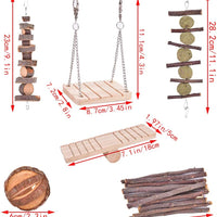 13 Pack Hamster Chew Toys, Natural Wooden Pine Guinea Pigs Rats Chinchillas Toys Accessories Suitable for Rabbits Gerbils Small Pets Accessories Chewing and Playing Exercise Teeth Care Molar Toy - BESTMASCOTA.COM