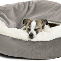 Cama acogedora Best Friends by Sheri, cama de lujo para perros y gatos con cobija, cálida y segura. Brinda apoyo para la cabeza, el cuello y las articulaciones, lavable a máquina, parte inferior resistente al agua - BESTMASCOTA.COM