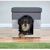 Cama para perro Furhaven, casa de fieltro para mascotas, refugio privado y taburete otomano plegable para sala de estar, para gatos y perros pequeños, disponible en varios colores y estilos - BESTMASCOTA.COM