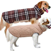 MIGOHI Dog Jackets for Winter Windproof Waterproof Reversible Dog Coat for Cold Weather British Style Plaid Warm Dog Vest for Small Medium Large Dogs - BESTMASCOTA.COM