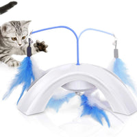 Pawaboo Juguete de plumas para gato, varita interactiva para gato, juguete de pluma voladora con varita extra larga y campana pequeña, juguete divertido para jugar para gatitos o gatos. - BESTMASCOTA.COM