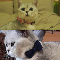 Collar de gato con capucha y pajarita, diseño a cuadros ajustable de seguridad Kitty Kitten Collares (6.8-10.8in) - BESTMASCOTA.COM