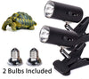 2-Pack 25W UVA UVB Lamp Lights with Bulbs| Heat and Light for Reptiles and Amphibian Tanks, Terrariums Cages | Adjustable and Rotates 360° | Clip or Hang Light | Works with Various Light Bulbs - BESTMASCOTA.COM