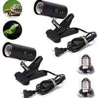 2-Pack 25W UVA UVB Lamp Lights with Bulbs| Heat and Light for Reptiles and Amphibian Tanks, Terrariums Cages | Adjustable and Rotates 360° | Clip or Hang Light | Works with Various Light Bulbs - BESTMASCOTA.COM