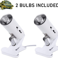 2-Pack 25W UVA UVB Lamp Lights with Bulbs| Heat and Light for Reptiles and Amphibian Tanks, Terrariums Cages | Adjustable and Rotates 360° | Clip or Hang Light | Works with Various Light Bulbs - BESTMASCOTA.COM