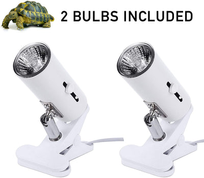 2-Pack 25W UVA UVB Lamp Lights with Bulbs| Heat and Light for Reptiles and Amphibian Tanks, Terrariums Cages | Adjustable and Rotates 360° | Clip or Hang Light | Works with Various Light Bulbs - BESTMASCOTA.COM