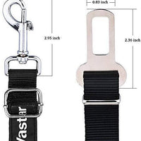 2 paquetes de cinturón de seguridad de coche para perros y gatos ajustables de Vastar, fabricados con tela de nailon; para enganchar al arnés - BESTMASCOTA.COM