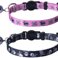 2 Pcs/set cat Collar escindidas lona Safe gatito cachorro collares con Bell ajustable - BESTMASCOTA.COM