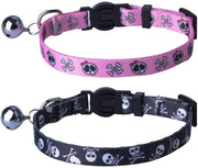 2 Pcs/set cat Collar escindidas lona Safe gatito cachorro collares con Bell ajustable - BESTMASCOTA.COM