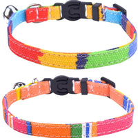 2 Pcs/set cat Collar escindidas lona Safe gatito cachorro collares con Bell ajustable - BESTMASCOTA.COM