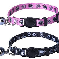 2 Pcs/set cat Collar escindidas lona Safe gatito cachorro collares con Bell ajustable - BESTMASCOTA.COM