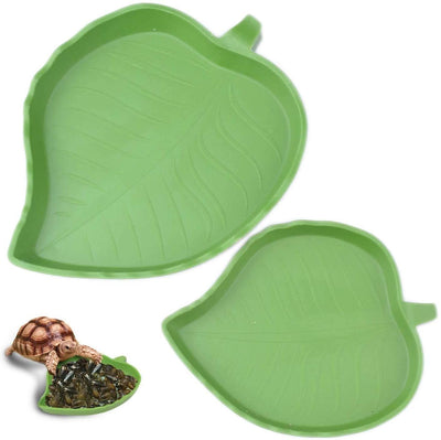2 unidades Leaf Reptil Alimentos y Agua Tazón para mascota Acuario Ornamento terrario Plato Plate Lagartos Tortoises o pequeños Reptiles - BESTMASCOTA.COM