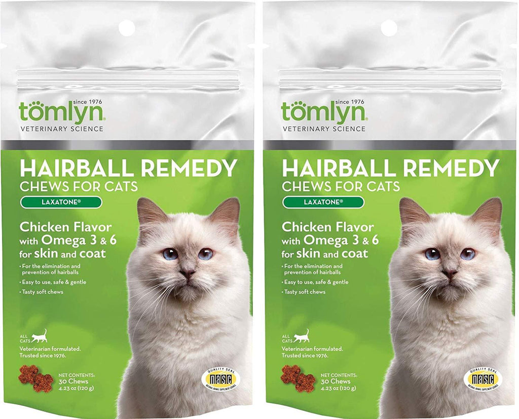 (2 unidades) tomlyn laxatone suave Chews Hairball Fórmula Cat Treat (60 Count/3.17oz/90 g por pack) - BESTMASCOTA.COM