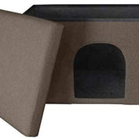 Cama para perro Furhaven, casa de fieltro para mascotas, refugio privado y taburete otomano plegable para sala de estar, para gatos y perros pequeños, disponible en varios colores y estilos - BESTMASCOTA.COM