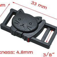 25pcs 3/8" Safty Breakaway Hebillas para Cat Collar Negro - BESTMASCOTA.COM