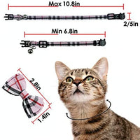 Collar de gato con capucha y pajarita, diseño a cuadros ajustable de seguridad Kitty Kitten Collares (6.8-10.8in) - BESTMASCOTA.COM